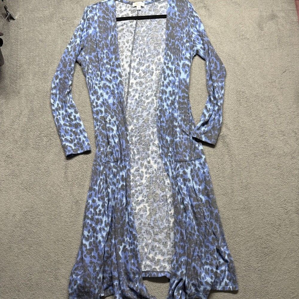 Women’s LuLaRoe Sarah Blue Black Leopard Size Medium EUC